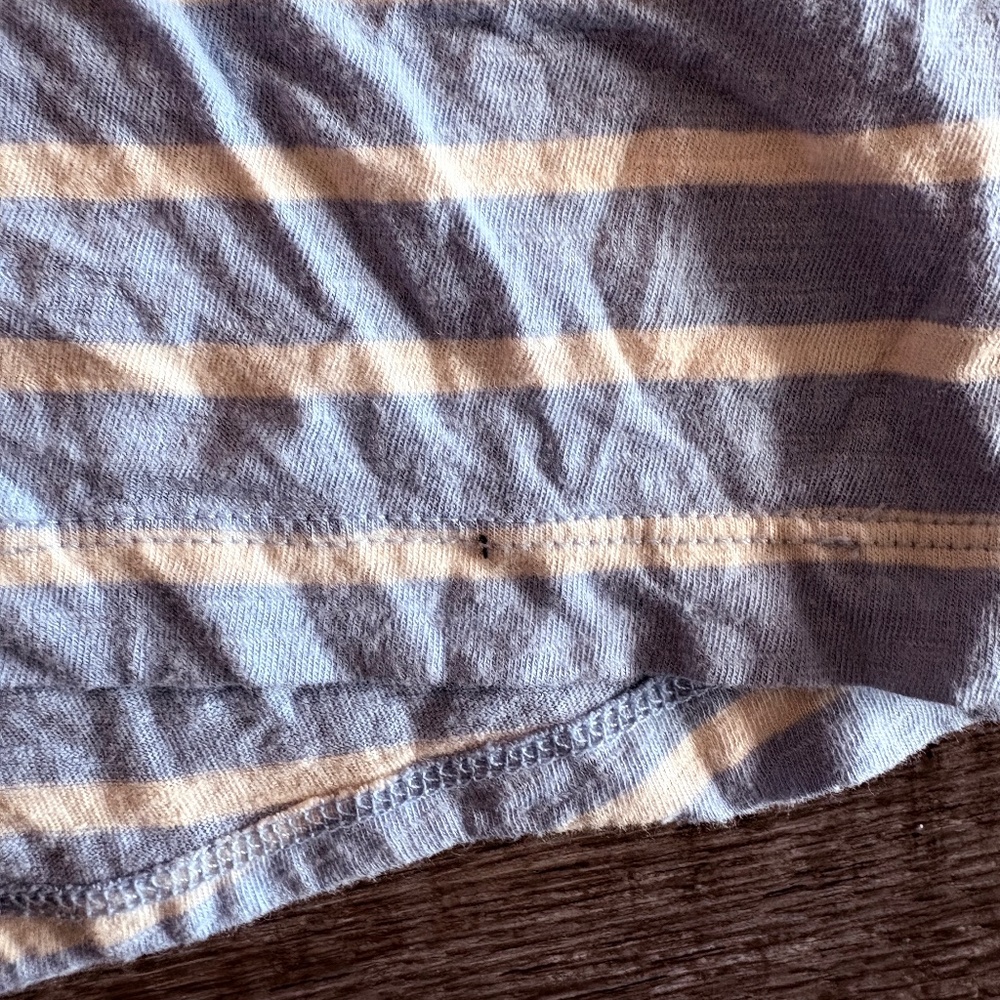 SOLAI the Label Striped Top Blue White 100% Cotton Long sleeve crop top - Picture 9 of 9